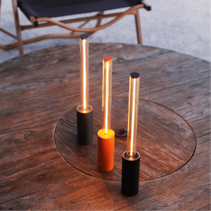 Amber Flame TABLE LAMP (SILVER)