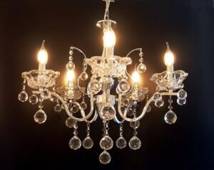 ROYALE CHANDELIER (SILVER) X5 BULBS