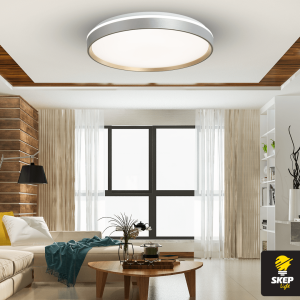 PANEL LED FLUSH MOUNT CEILING LIGHT FIXTURE 42 W – SILVER-GOLD